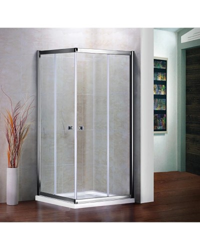 Душевой уголок Cezares Pratico 80x80 см текстурное стекло PRATICO-A-2-80-P-Cr