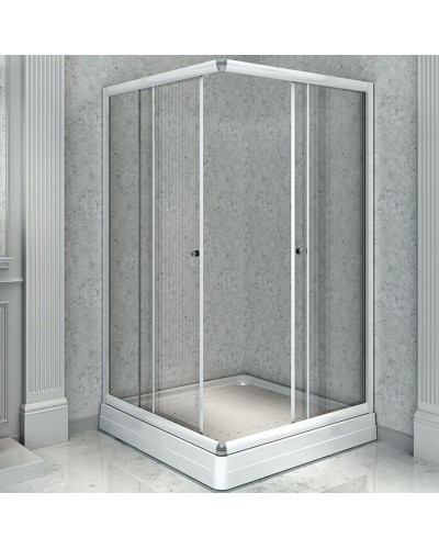 Душевой уголок Radomir 90x90 1-03-1-0-0-1180 с поддоном профиль Белый стекло прозрачное