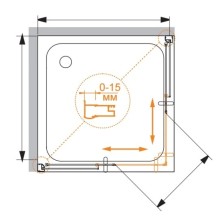 Душевой уголок Cezares Pratico 80x80 см текстурное стекло PRATICO-A-2-80-P-Cr