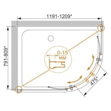 Душевой уголок Cezares Pratico 120x80 см прозрачное стекло PRATICO-RH-2-120/80-C-Cr