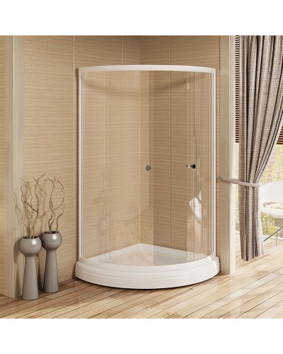 Душевой уголок Radomir 90x90 1-03-1-0-0-0010 с поддоном профиль Белый стекло прозрачное