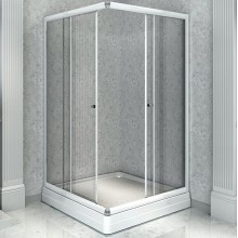 Душевой уголок Radomir 100x90 R 1-03-1-2-0-1210 с поддоном профиль Белый стекло прозрачное