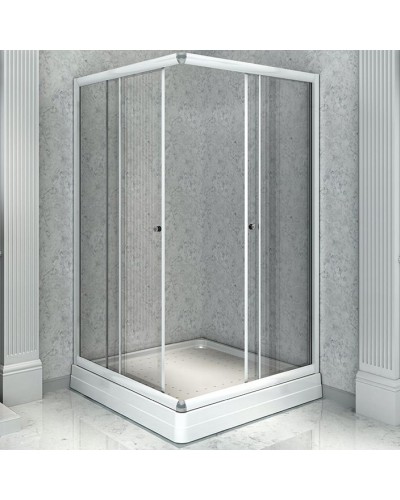 Душевой уголок Radomir 100x90 R 1-03-1-2-0-1210 с поддоном профиль Белый стекло прозрачное