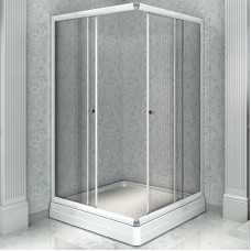 Душевой уголок Radomir 110x90 L 1-03-1-1-0-1220 с поддоном профиль Белый стекло прозрачное