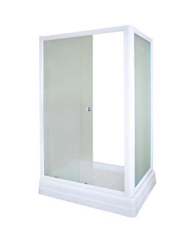 Душевой уголок Radomir Верчелли 121x84 L 1-03-1-1-0-0121 с поддоном профиль Белый стекло матовое