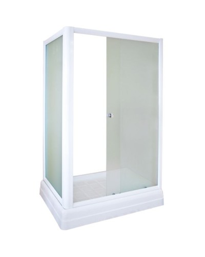 Душевой уголок Radomir Верчелли 121x84 R 1-03-1-2-0-0121 с поддоном профиль Белый стекло матовое