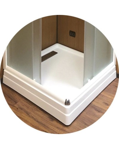 Душевой уголок Radomir Респект 100x100 1-03-1-0-0-1331 с поддоном профиль Белый стекло матовое