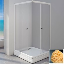 Душевой уголок Radomir Респект 100x100 1-03-1-0-0-1330 с поддоном профиль Белый стекло прозрачное