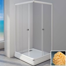 Душевой уголок Radomir Респект 100x100 1-03-1-0-0-1330 с поддоном профиль Белый стекло прозрачное