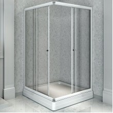 Душевой уголок Radomir 100x100 1-09-1-0-0-1190 профиль Белый стекло прозрачное