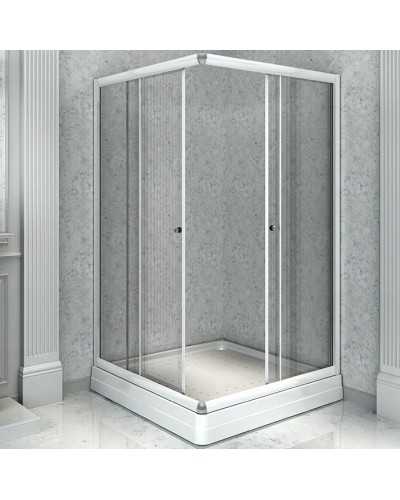Душевой уголок Radomir 110x110 1-09-1-0-0-1200 профиль Белый стекло прозрачное