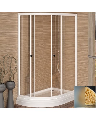 Душевой уголок Radomir 116x76 1-09-1-0-0-0081 профиль Белый стекло матовое