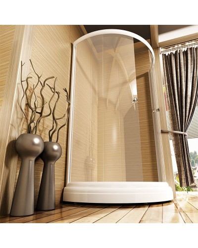 Душевой уголок Radomir 90x90 1-09-1-0-0-0010 профиль Белый стекло прозрачное