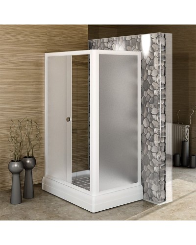 Душевой уголок Radomir Верчелли 121x84 1-09-1-0-0-0121 профиль Белый стекло матовое