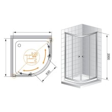 Душевой уголок Cezares Anima 100x100 см текстурное стекло ANIMA-W-R-2-100-P-Cr