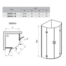 Душевой уголок Ravak SmartLine SMSKK4-90 хром Transparent 3S277A00Y1