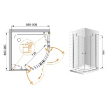 Душевой уголок Cezares Elena 90x90 см прозрачное стекло ELENA-W-R-22-90-C-Cr