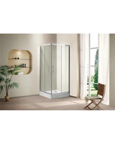 Душевой уголок Cezares Porta 100x100 см текстурное стекло PORTA-D-A-2-100-P-Cr