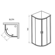 Душевой уголок Ravak Blix BLCP4-90 блестящий Transparent без AntiCalc X3B270C00Z1