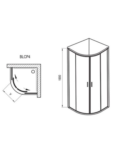 Душевой уголок Ravak Blix BLCP4-90 блестящий Transparent без AntiCalc X3B270C00Z1