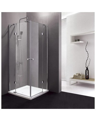 Душевой уголок Cezares Verona 90x90 см текстурное стекло VERONA-W-A-2-90-P-Cr