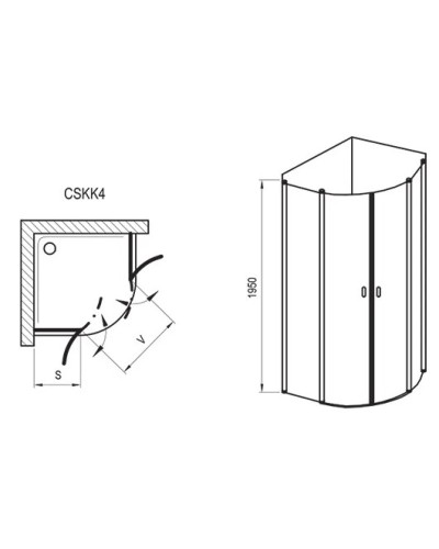 Душевой уголок Ravak Chrome CSKK4-90 блестящий Transparent 3Q170C00Z1