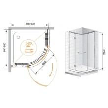 Душевой уголок Cezares Bergamo-Arco 90x90 см прозрачное стекло BERGAMO-W-R-1-90-ARCO-C-Cr-R