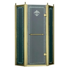 Душевой уголок Cezares Retro 90x90 см прозрачное c матовым узором RETRO-A-P-1-90-CP-Br-R