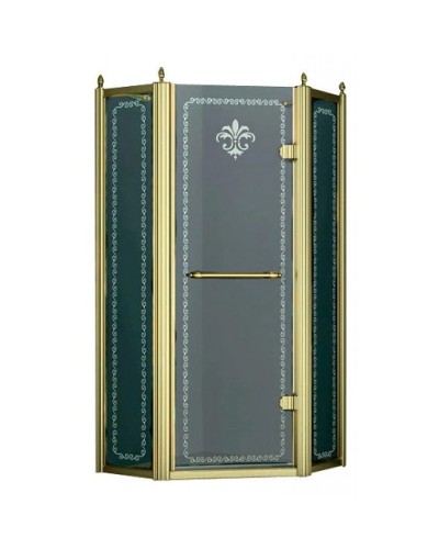 Душевой уголок Cezares Retro 90x90 см прозрачное c матовым узором RETRO-A-P-1-90-CP-Br-R