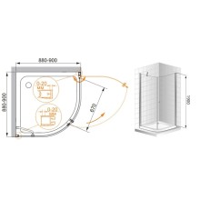 Душевой уголок Cezares Elena 90x90 см прозрачное стекло ELENA-W-R-1-90-C-Cr-R