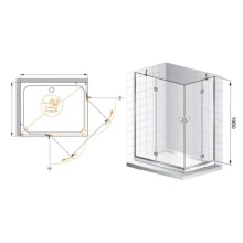 Душевой уголок Cezares Verona 120x90 см текстурное стекло VERONA-W-AH-2-120/90-P-Cr-L