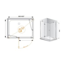 Душевой уголок Cezares Verona 90x100 см текстурное стекло VERONA-W-AH-1-90/100-P-Cr-L