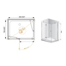 Душевой уголок Cezares Verona 90x80 см прозрачное стекло VERONA-W-AH-1-90/80-C-Cr