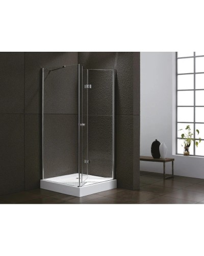 Душевой уголок Cezares Elena 90x80 см текстурное стекло ELENA-W-ASH-1-90/80-P-Cr-R