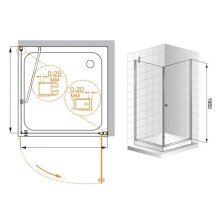 Душевой уголок Cezares Elena 80x80 см прозрачное стекло ELENA-W-A-1-80-C-Cr