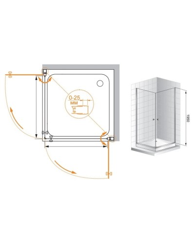 Душевой уголок Cezares Triumph 80x80 см прозрачное стекло TRIUMPH-D-A-2-80-C-Cr