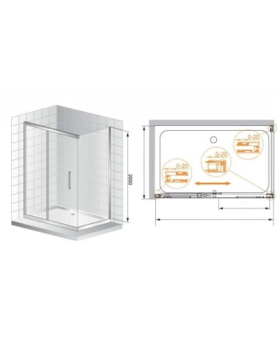 Душевой уголок Cezares Premier-Soft 140x80 см прозрачное стекло PREMIER-SOFT-W-AH-1-140/80-C-Cr-IV