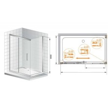 Душевой уголок Cezares Premier-Soft 150x80 см прозрачное стекло PREMIER-SOFT-W-AH-1-150/80-C-Cr-IV