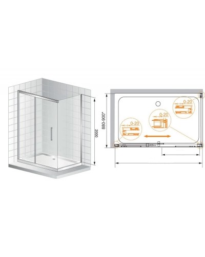 Душевой уголок Cezares Premier-Soft 150x90 см прозрачное стекло PREMIER-SOFT-W-AH-1-150/90-C-Cr-IV
