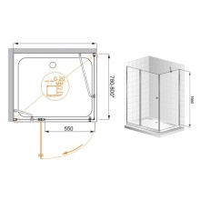 Душевой уголок Cezares Elena 100x80 см прозрачное стекло ELENA-W-AH-1-100/80-C-Cr
