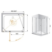 Душевой уголок Cezares Triumph 90x100 см текстурное стекло TRIUMPH-D-AH-1-90/100-P-Cr-R