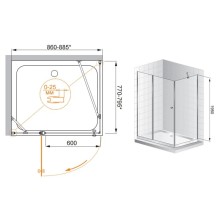 Душевой уголок Cezares Triumph 90x80 см прозрачное стекло TRIUMPH-D-AH-1-90/80-C-Cr-L