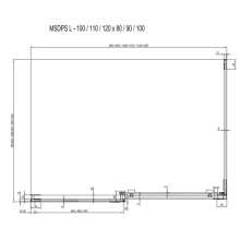 Душевой уголок Ravak Matrix MSDPS-100/80 L белый Transparent 0WLA4100Z1