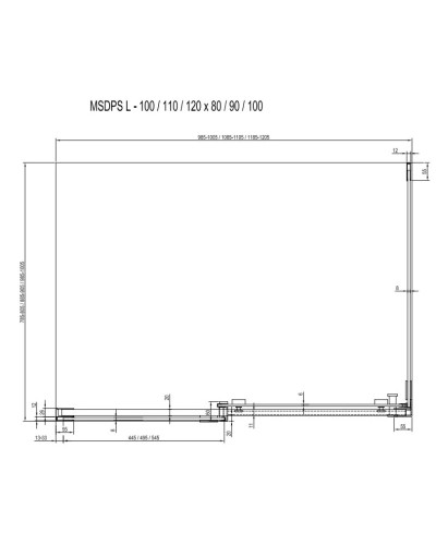 Душевой уголок Ravak Matrix MSDPS-110/80 L блестящий Transparent 0WLD4C00Z1