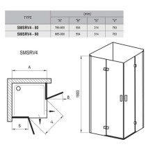 Душевой уголок Ravak SmartLine SMSRV4-90 хром Transparent 1SV77A00Z1