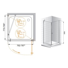 Душевой уголок Cezares Triumph 80x80 см прозрачное стекло TRIUMPH-D-A-1-80-C-Cr-R