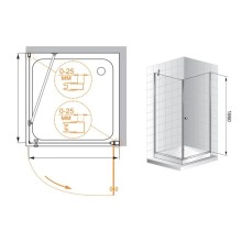 Душевой уголок Cezares Triumph 90x90 см текстурное стекло TRIUMPH-D-A-1-90-P-Cr-R