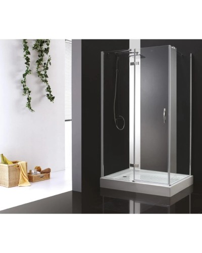 Душевой уголок Cezares Bergamo 90x100 см текстурное стекло BERGAMO-W-AH-1-90/100-P-Cr-L