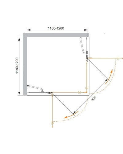 Душевой уголок Cezares Bergamo 120x120 см текстурное стекло BERGAMO-W-A-2-120-P-Cr