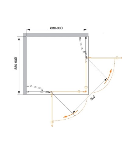 Душевой уголок Cezares Bergamo 90x90 см текстурное стекло BERGAMO-W-A-2-90-P-Cr